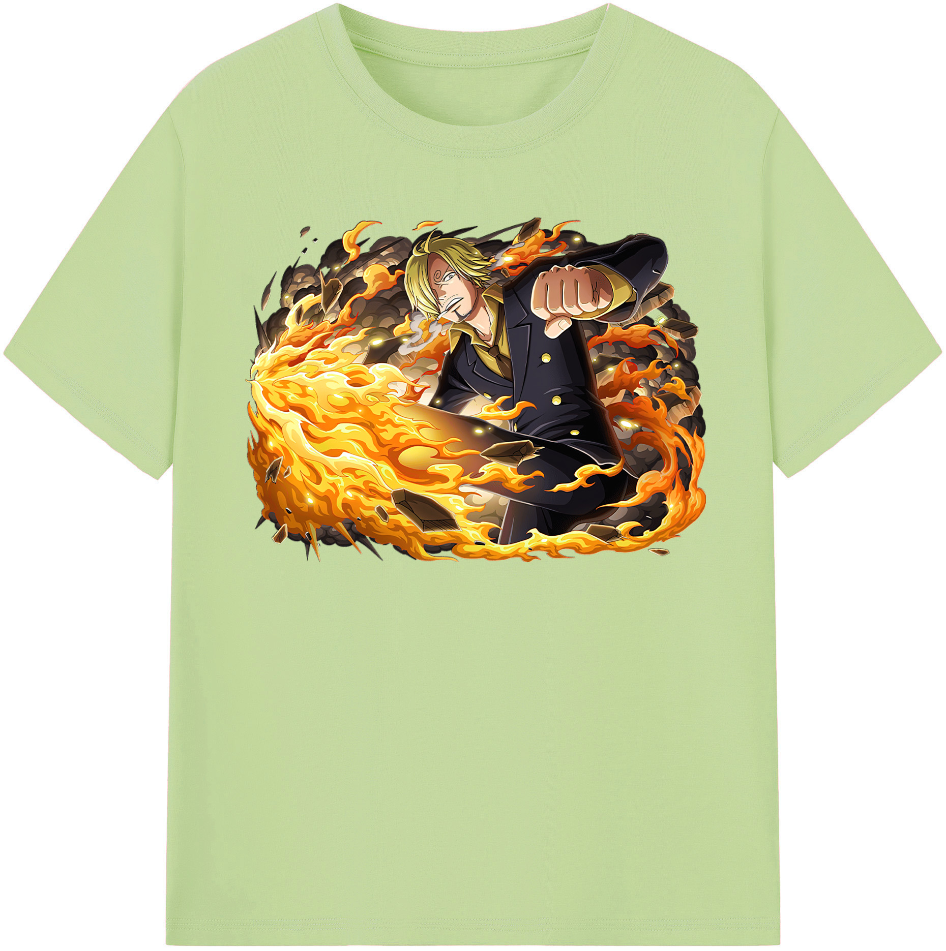 ワンピース サンジ ONE PIECE Sanji 綿100％半袖Tシャツ（フロントプリント）